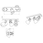 LED Plafondspot - Trion Conry - GU10 Fitting - 3-lichts -, Huis en Inrichting, Metaal of Aluminium, Nieuw, Ophalen of Verzenden