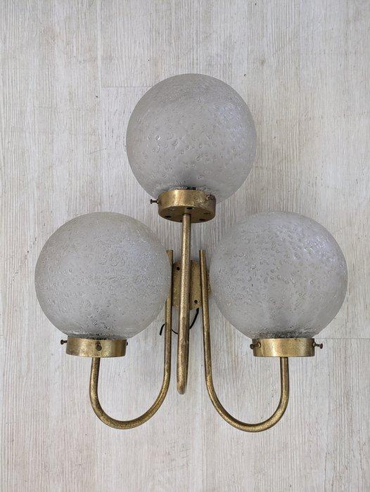 Wandlamp - Glas, Messing, Antiek en Kunst, Antiek | Lampen