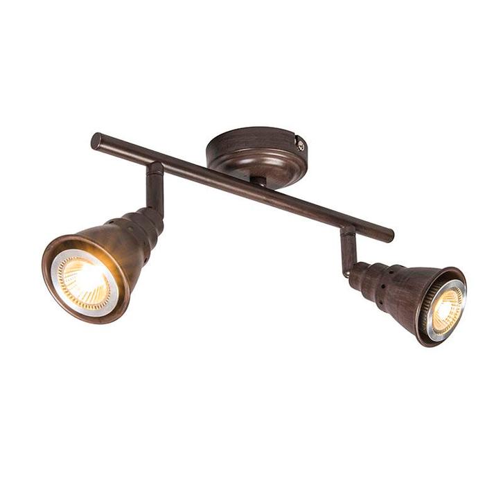 Plafond- en wandspot roestbruin draai- en kantelbaar - Coney, Huis en Inrichting, Lampen | Spots, Nieuw, Overige materialen