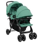 vidaXL Tweelingkinderwagen tandem staal groen, Kinderen en Baby's, Verzenden, Nieuw