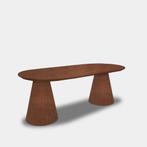 Tafel Plat Ovaal Eikenhout - Set Kegelpoot - Toscane 102, Nieuw