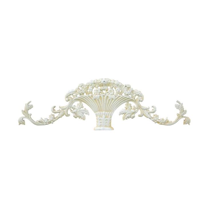 Gietijzeren wandornament - vaas met bloemen - rustiek wit, Huis en Inrichting, Woonaccessoires | Wanddecoraties, Ophalen of Verzenden