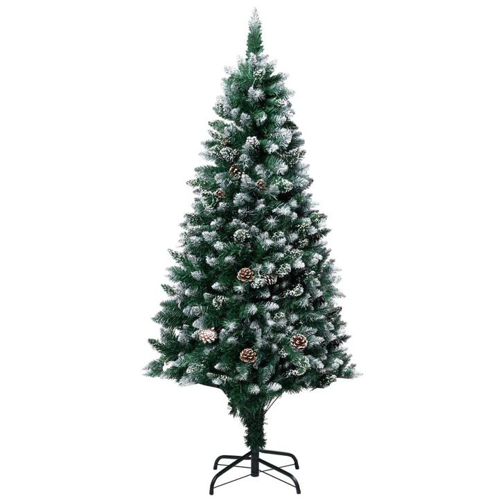 vidaXL Kunstkerstboom met dennenappels en witte sneeuw 150, Diversen, Kerst, Nieuw, Verzenden