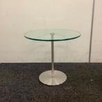 Glazen bijzet tafel, (hxb) 40x45 cm, Metaform Bon, Gebruikt, Ophalen of Verzenden