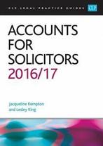 CLP legal practice guides: Accounts for solicitors 2016/17, Verzenden, Gelezen, Jacqui Kempton, Professor Lesley King