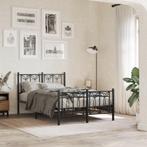 vidaXL Bedframe met hoofd- en voeteneinde metaal zwart, Verzenden, Zwart, Nieuw, 190 cm of minder