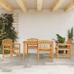 vidaXL 5-delige Tuinset massief teakhout, Verzenden, Nieuw, Hout, Tuinset