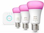 Philips Hue White and Color Ambiance - Starterkit - 3x E27, Huis en Inrichting, Lampen | Losse lampen, Verzenden, Nieuw