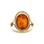 Vintage ring met barnsteen 8 krt, Ophalen of Verzenden, Nieuw