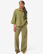 HEMA Damesbroek Wendy wide leg olijf, Kleding | Dames, Verzenden, Nieuw