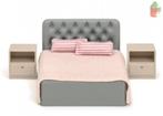 Lundby Poppenhuis Basic - Slaapkamerset Grijs/Roze, Ophalen of Verzenden, Nieuw