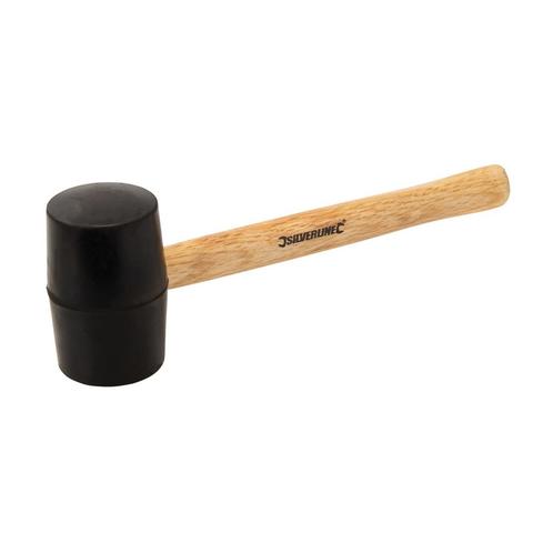 Silverline Zwarte rubberen hamer - massief rubber - hardh..., Doe-het-zelf en Verbouw, Gereedschap | Handgereedschap, Nieuw, Ophalen of Verzenden