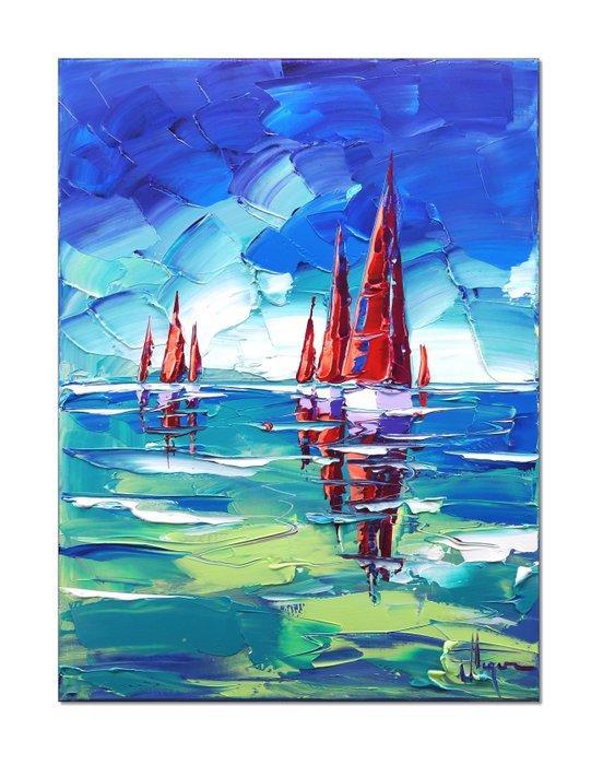 Olivier Pfleger - Mandrafina  Régates au départ de, Antiek en Kunst, Kunst | Designobjecten