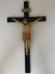 Groot houten kruisbeeld met polychroom Corpus - 74 cm - Hout