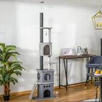 Klimboom - Krasboom - Verstelbaar en pluche - Lichtgrijs, Dieren en Toebehoren, Katten-accessoires, Ophalen of Verzenden, Nieuw