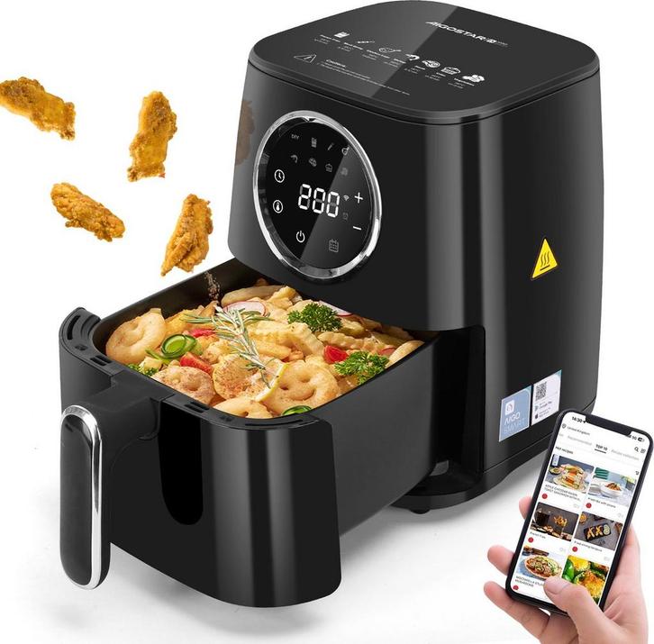 Aigostar Airfryer - Heteluchtfriteuse - 4,5L - 1400W - Zwart, Huis en Inrichting, Overige Huis en Inrichting, Nieuw, Verzenden