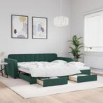 vidaXL Slaapbank onderschuifbed lades 100x200 cm fluweel, Huis en Inrichting, Slaapkamer | Bedden, 100 cm, Eenpersoons, Verzenden