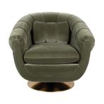 *WOONWINKEL* Dutchbone Member Draaibare Vintage Fauteuil Oli, Huis en Inrichting, Fauteuils, Verzenden, Nieuw, Stof