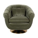 *WOONWINKEL* Dutchbone Member Draaibare Vintage Fauteuil Oli, Verzenden, Nieuw, Stof