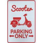 Wandbord -  Parking Only Scooter, Ophalen of Verzenden, Nieuw