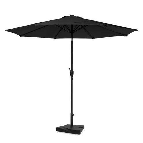 Parasol Recanati Ø300cm –  Premium stokparasol – Zwart |, Tuin en Terras, Parasols, Nieuw, Verzenden