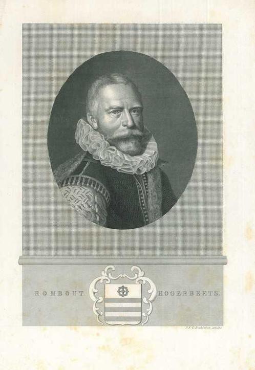 Portrait of Rombout Hogerbeets, Antiek en Kunst, Kunst | Etsen en Gravures