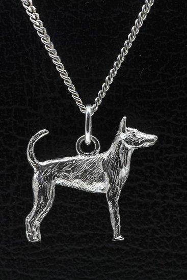 Zilveren Podenco portugues ketting hanger - groot, Sieraden, Tassen en Uiterlijk, Kettinghangers, Verzenden