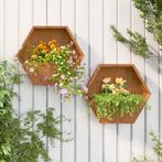 vidaXL Plantenbakken wandmontage 2 st 46x10x40 cm, Verzenden, Minder dan 60 cm, Nieuw, Metaal