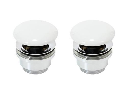 Veiling - 2x Alterna wastafelplug pup-up z/overloop Coda gla, Doe-het-zelf en Verbouw, Sanitair