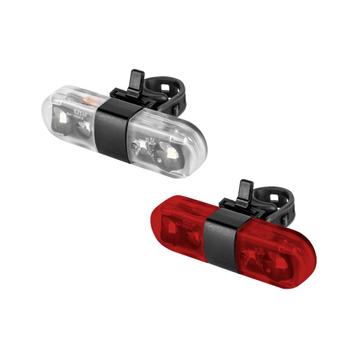 Set met fietsverlichting - Oplaadbaar - 4 LED - Compact