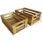 vidaXL Appelkisten 2 st massief acaciahout, Minder dan 30 cm, Verzenden, Minder dan 60 cm, Nieuw