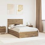vidaXL Bedframe met hoofdeinde Artisan Eiken 120 x 200 cm, Verzenden, Nieuw, Bruin, Hout