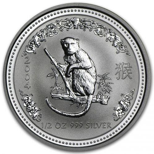 Lunar I - Year of the Monkey - 1/2 oz 2004, Postzegels en Munten, Munten | Oceanië, Losse munt, Zilver, Verzenden