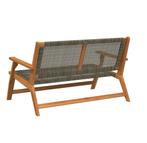 Grijze Teakhouten Tuinbank 2-Zits met Gevlochten Touw, Tuin en Terras, Verzenden, Nieuw