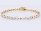 Tennis armband - 14 karaat Geel goud - 4.70ct. tw. Diamant, Sieraden, Tassen en Uiterlijk, Antieke sieraden