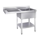 GGM Gastro | Vaatwasser Spoeltafel - 1200x700mm - met 1 |, Verzenden