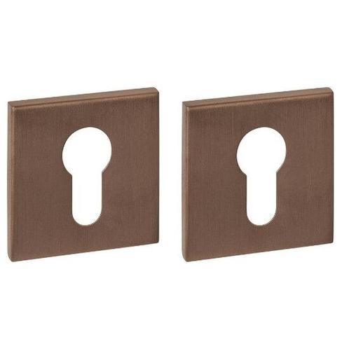 Intersteel cilinderrozetten verdekt 53x53x6mm pvd brons, Doe-het-zelf en Verbouw, Hang- en Sluitwerk, Nieuw, Ophalen of Verzenden
