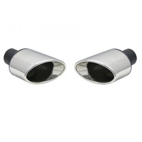Uitlaatsierstuk set RVS Ovaal - Passend 45-57mm, Auto-onderdelen, Uitlaatsystemen, Nieuw, Verzenden
