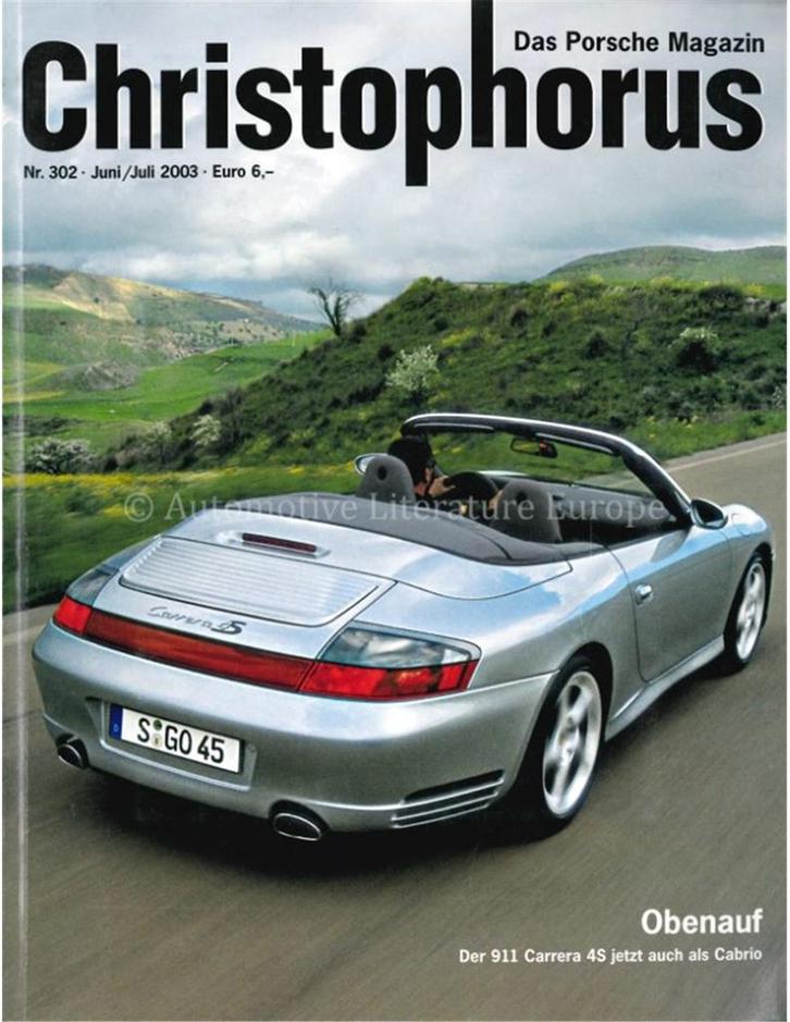 2003 PORSCHE CHRISTOPHORUS MAGAZINE 302 DUITS, Boeken, Auto's | Folders en Tijdschriften, Porsche