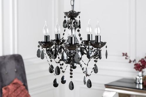 Elegante kroonluchter DIAMONDS S 40cm zwart acryl 5-armig, Huis en Inrichting, Lampen | Hanglampen, Ophalen of Verzenden
