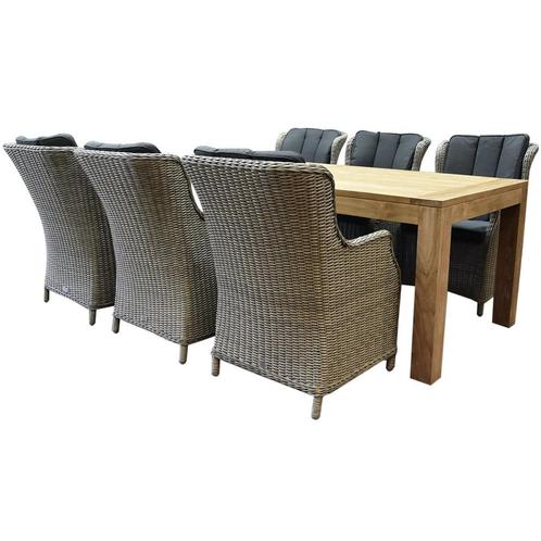 Darwin Krista dining tuinset 240x100xH77,5 cm 7-delig grijs, Tuin en Terras, Tuinsets en Loungesets, Nieuw, Ophalen of Verzenden