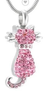 Crematie bij overlijden kat? Kies voor mooi assieraad hanger, Overige materialen, Nieuw, Roze, Dier