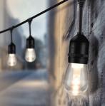 Solar prikkabel Chain met 15 warm witte led filament lampen, Tuin en Terras, Buitenverlichting, Kunststof, Verzenden, Minder dan 50 watt