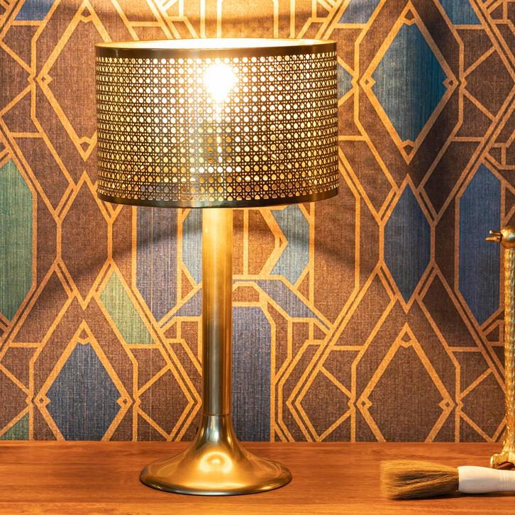 *WOONWINKEL* Tafellamp Met Gouden Webbing, Huis en Inrichting, Lampen | Tafellampen, Nieuw, Verzenden
