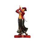 Vrouwelijke golfer - hout - 70 cm - in kleur - uniek, Ophalen of Verzenden, Nieuw