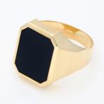 Ring - 14 karaat Geel goud - Onyx, Sieraden, Tassen en Uiterlijk, Ringen, Nieuw