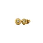 Gouden oorstekers met diamant 14 krt, Goud, Wit, Zo goed als nieuw, Verzenden