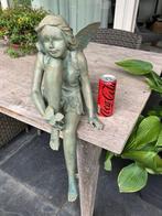 Beeld, Elf met vlinder - 68 cm - Brons, Antiek en Kunst