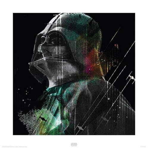 Kunstdruk Star Wars Rogue One Darth Vader Lines 40x40cm, Huis en Inrichting, Woonaccessoires | Schilderijen, Tekeningen en Foto's