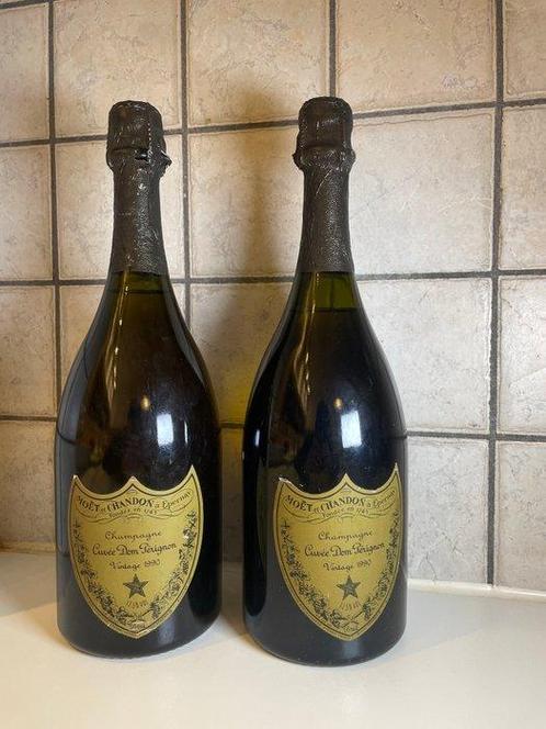 1990 Dom Pérignon - Champagne Brut - 2 Flessen (0.75 liter), Verzamelen, Wijnen